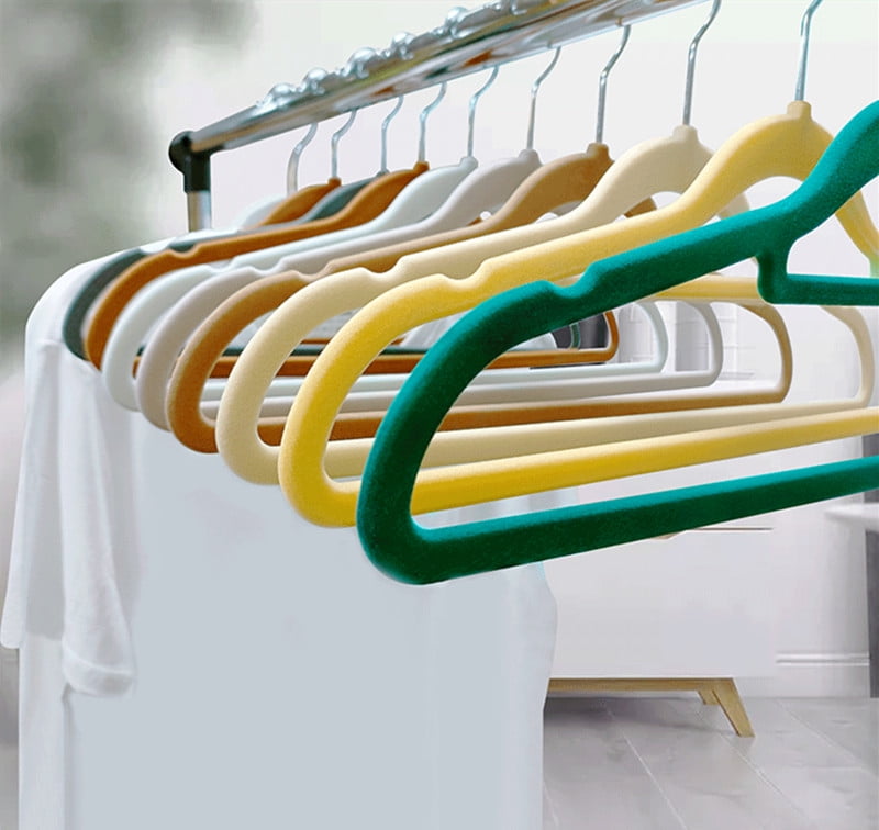 Jersow Velvet Hangers, 60 Pack Non Slip Felt Hangers Space Saving Clothes Hanger, Velvet Hanger Heavy Duty Adult Hanger for Coats and Suits (Taupe)
