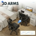 thumbnail image 7 of FLEXISPOT Ergonomic Office Chair, Mesh Computer Desk Chair with 3D Flip-up Armrests, High Back, Adjustable Headrest and Lumbar Support, Black, 7 of 7