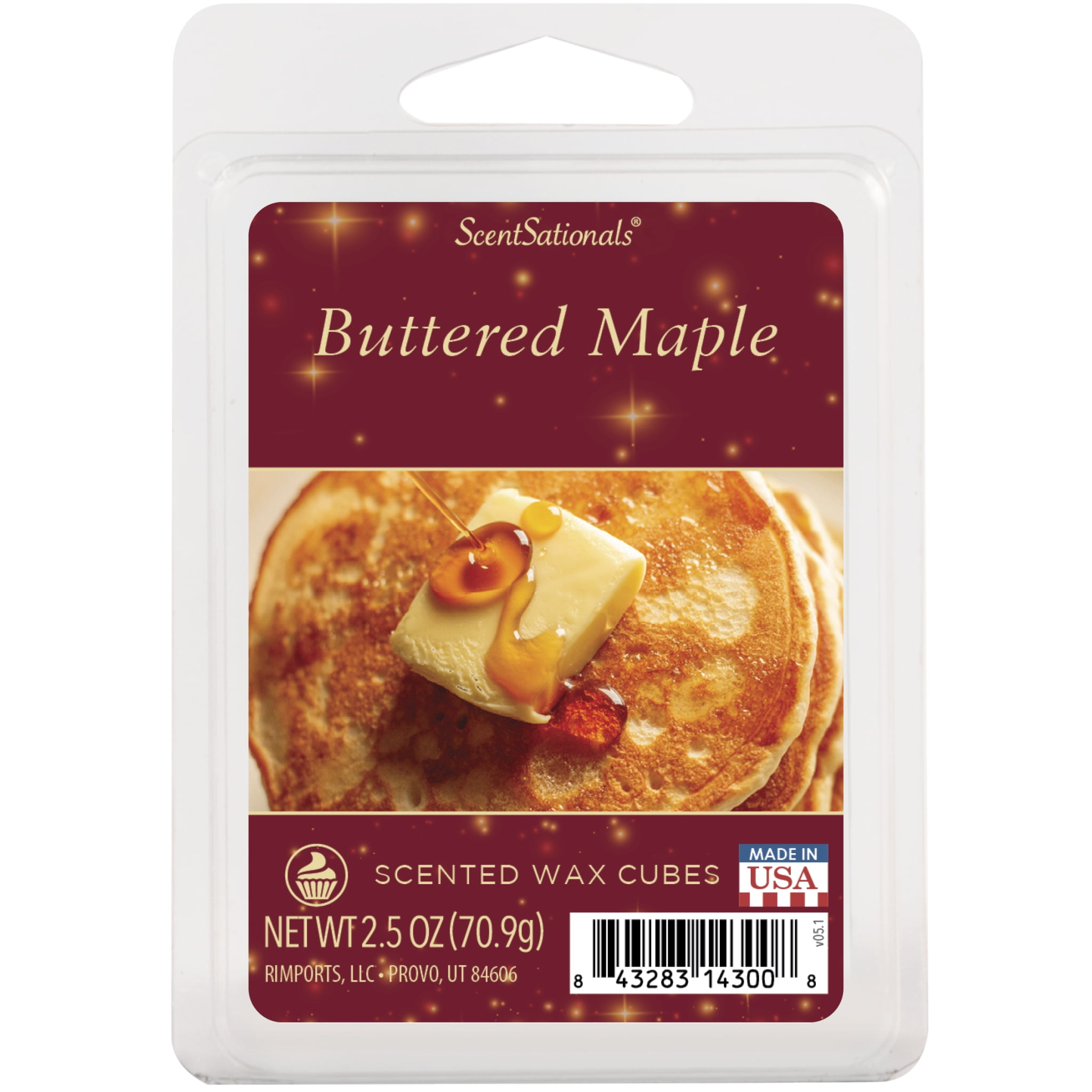 Buttered Maple Scented Wax Melts, ScentSationals, 2.5 oz (1-Pack)