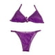 thumbnail image 2 of Mujeres traje de baño Set verano playa traje de baño 2 piezas Morado L Hugo Traje de bikini de mujer, 2 of 9