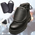 thumbnail image 4 of T-HOTLYST 1 Pair Leather Metatarsal Guards Safety Toe Caps for Foot Protective Footwear Attachments Work Boot Shoe Protector Cover, 4 of 17