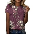 thumbnail image 1 of Pisexur Hauts d'Été pour Femmes, Blouses Habillées Décontractées pour Femmes, Hauts à la Mode pour Femmes, Chandail Décontracté Imprimé à Manches Courtes Col Rond, Grande Taille pour Femmes Multicolore, G, 1 of 1