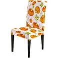 thumbnail image 3 of Pumpkin Chair Covers Orange Chair Covers Halloween Autumn Pumpkins Bright Trendy Pattern Watercolor High Chair Cover Set of 6 Stretch Removable Washable Slipcovers for Dining Room Hotel Kitchen, 3 of 6