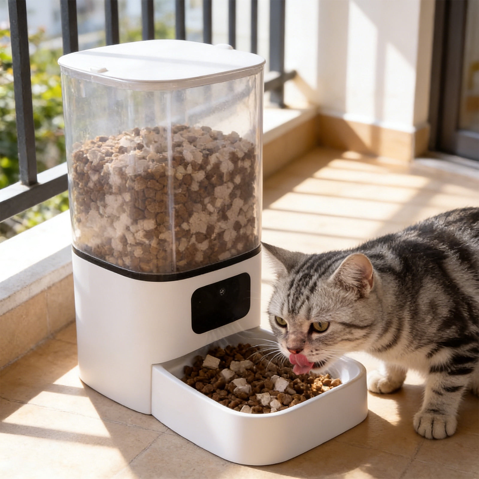 Automatic Cat Dog Feeder 6L Smart Pet Food Dispenser with Timer, Portion Control, Remote App Feeding, Voice and Video