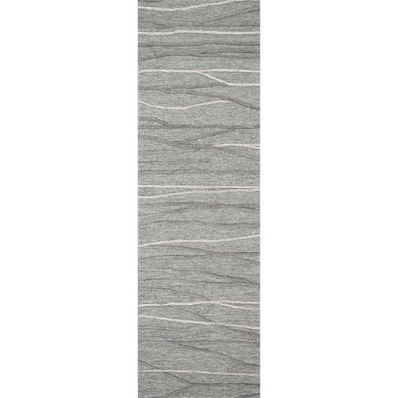 Alora Decor Geneva 2'6" x 8' Lines Natural/Ivory Hand-Tufted Area Rug