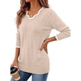 thumbnail image 3 of Fantaslook Color Block Sweaters for Women V Neck Pullover Lightweight Sweaters Long Sleeve Tops Fall Fashion Clothes, 3 of 8