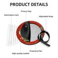 thumbnail image 4 of Retro Dog 2Pcs PU Leather Round Luggage Tags with Privacy Cover and Name ID Tag for Suitcase, Handbags, Backpacks, School Bags, 4 of 6