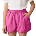 thumbnail image 4 of Antinious Child Girls Solid Adjustable Waist Versatile Fashion Sport Casual Shorts, 4 of 5