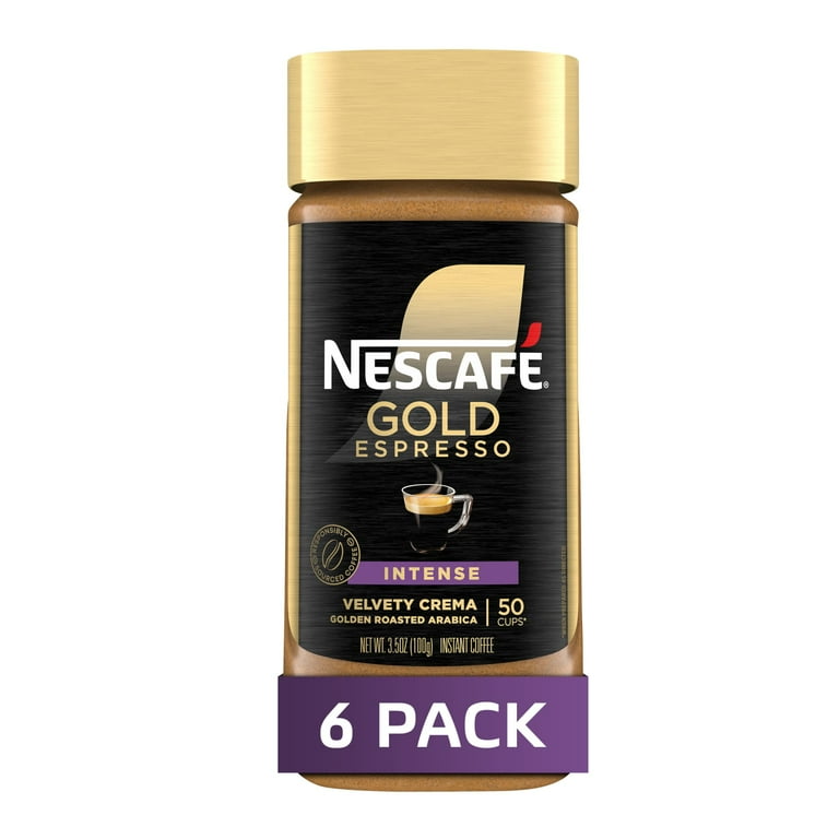 6 pack) NESCAFÉ Gold Espresso Intense, Instant Coffee, 3.5 oz, 6