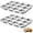 Silver-2, variant on 2 Piece Silver Stainless Steel 12-Cup Muffin Top Pan For Baking Whoopie Pie, Yorkshire Pudding