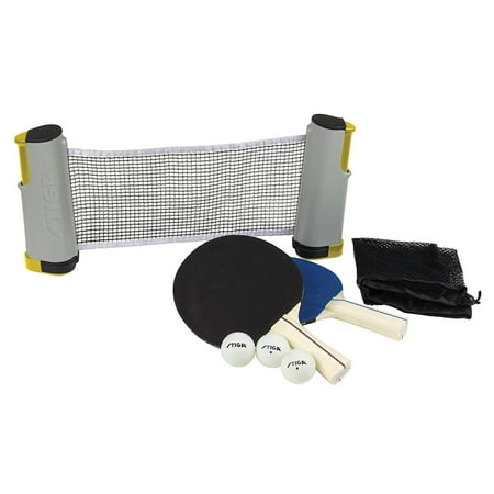 Retractable Take Anywhere Table Tennis Set Includes Net, Two Paddles, Three Balls, and Storage Bag, Play Table Tennis Anywhere on Almost Any Table By (Best Table Tennis Bat Under 20)