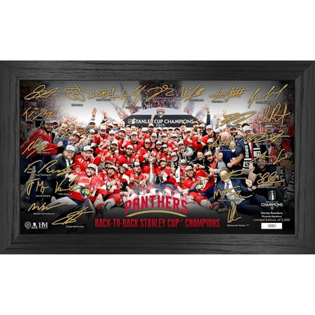 Highland Mint Florida Panthers 2025 Stanley Cup Champions 12'' x 20'' Tradition Signature Frame