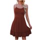 thumbnail image 1 of Vestido liso sin mangas con cuello redondo y cuello redondo de playa informal de verano para mujer Fridja  hjkh5118, 1 of 7