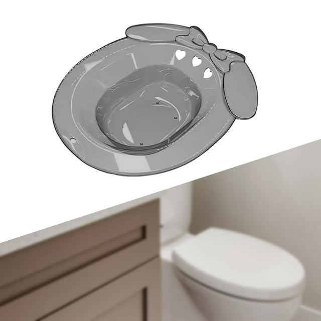 Baño de asiento, sartenes sobre el inodoro para mujer, bañera versátil, cuenco de baño de cadera para Hotel, viaje, dormitorio, baño Gris