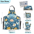 thumbnail image 3 of Cattle Head and Daisy Flowers 5 Pcs Kitchen Set Heat Resistant Oven Mitts and Non-Slip Pot Holders with Adjustable Cooking Apron, 3 of 6