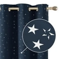 thumbnail image 4 of Deconovo Blue Blackout Curtains Thermal Insulated Star Print Grommet Curtains Room Darkening Window Panels for Kids Room Navy Blue 42 x 84 Inches 2 Panels, 4 of 4