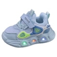 thumbnail image 6 of Toddler Walking Shoes Baby Boys Girls LED Light up Hook and Loop Mesh Sneakers Lightweight Casual Tennis Athletic Shoes Light Blue 9.5 Toddler, 6 of 6