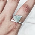 thumbnail image 1 of Natural Aquamarine Ring, Rough Aquamarine Gemstone Ring, March Birthstone, Cross Ring, 925 Sterling Silver, Womens Ring, Christmas, Thanksgiving, Handmade, Statement Jewelry, Raw Gemstone Jewelry, 1 of 5