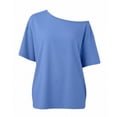 thumbnail image 2 of LEKWK Off The Shoulder Tops for Women Short Sleeve Boat Neck Casual Tunic Tops Lightweight Loose Fit Solid Summer Shirts Fashion Beach Vacation Outfits, 2 of 5
