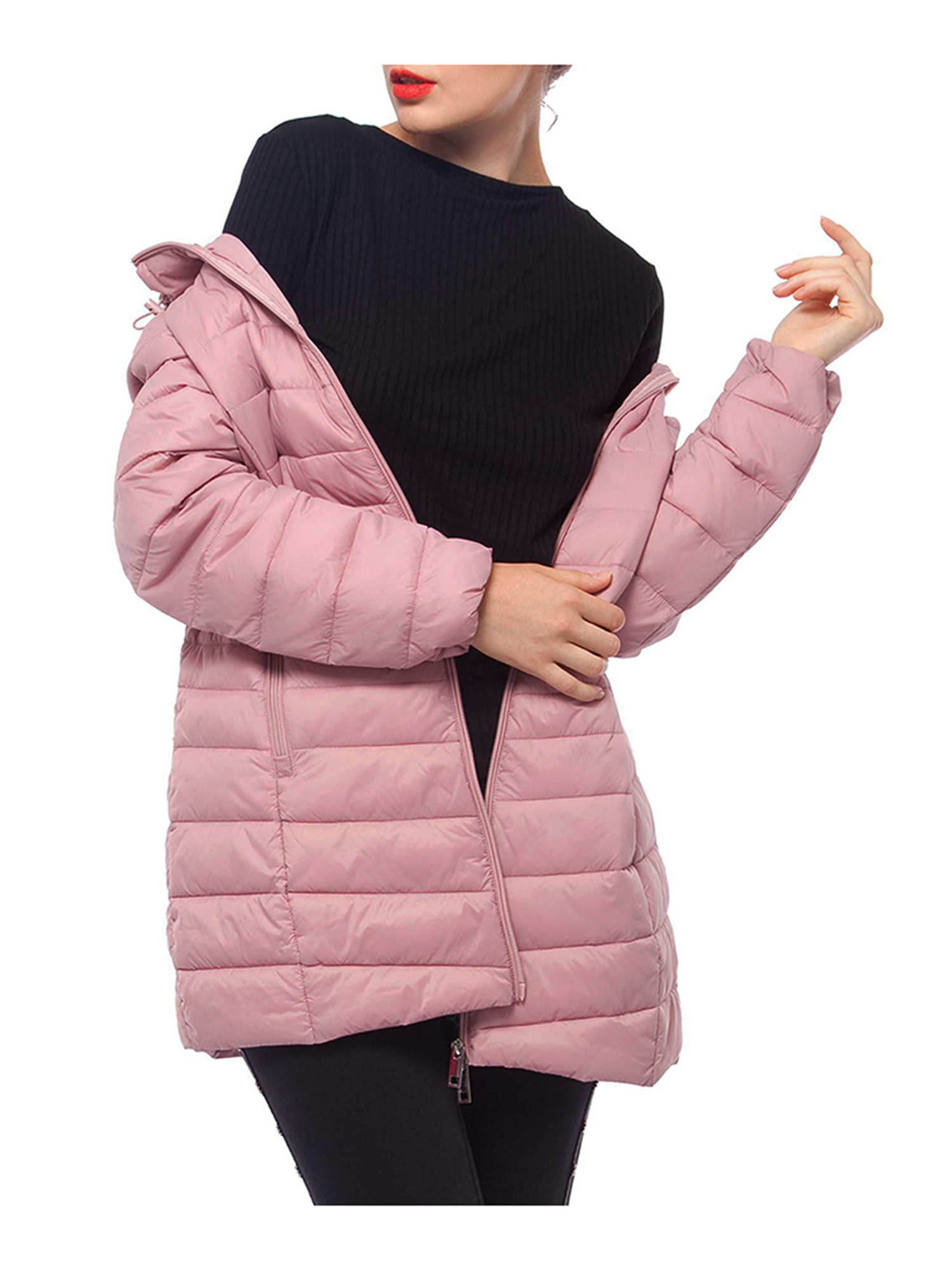 Rokka&Rolla Women's Light Long Coat Packable Puffer Jacket - image 3 of 8