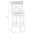 thumbnail image 5 of Benjara Curved X Shaped Back Swivel Counter Stool w/ Padded Seating- White, 5 of 6