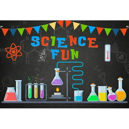 Image of Mehofon Photography Background Chemical Science Mad Science Fun Scientist Boy Girl Chemical Birthday Party Backdrop Photo Studio