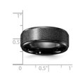 thumbnail image 3 of Mens Titanium Black Polished Laser-cut Band Ring (8mm), 3 of 5
