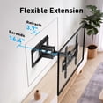 thumbnail image 4 of MountFTV Full Motion Swivel TV Wall Mount Bracket for 26-70 inch Flat Curved TVs, Hold up to 99 lbs,Max 400x400mm, Fits 12″/16″ Wood Studs with Articulating Dual Arms, 4 of 11