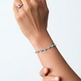 thumbnail image 4 of Gem Stone King 925 Sterling Silver Swiss Blue Topaz Infinity Tennis Bracelet for Women (3.50 Cttw, Gemstone November Birthstone, Round 4.5MM, Fully Adjustable up to 9 inch), 4 of 4