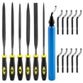 thumbnail image 1 of Deburring Tool Kit, DIY with 6pcs Needle Files Woodworking 10 Blades Professional Deburring Tool Kit for Resin Aluminum, 1 of 6