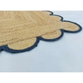 thumbnail image 5 of DecorAvenue Braided Jute Area Rug Farmhouse Scalloped Area Rug, Natural / Navy Blue 10' x 14' Ft, 5 of 6