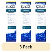 (3 pack) Advanced Eye Relief Eye Wash from Bausch & Lomb, Eye Irrigating Solution, 4 Fl Oz (118 mL) - Pack of 1