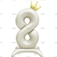thumbnail image 1 of Globos de papel de aluminio con soporte de números, figuras de corona, caramelo, vainilla, rosa, azul, 0-9, decoraciones para fiestas de cumpleaños, 42 pulgadas（819 Número, 1 of 5