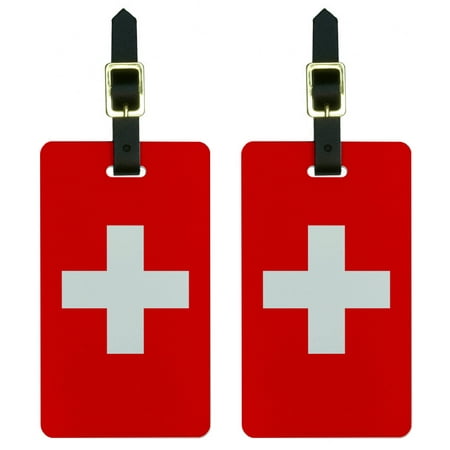 Graphics and More Switzerland Flag Luggage Tag Set