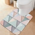 thumbnail image 2 of Yayeee Bath Rugs for Bathroom Floor Set of 2 Non Slip Fluffy Soft Absorbent Mat, Green Geometric, 2 of 7