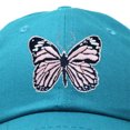 thumbnail image 2 of DALIX Pink Butterfly Hat Cute Womens Gift Embroidered Girls Cap in Teal, 2 of 6