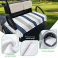 thumbnail image 5 of Golf Cart Seat Covers for 2 Seater,Navy Blue Striped Microfiber Cart Seat Towel Blanket,Geometric Grey White Vertical Stripes Absorbent NonSlip Bench Seats Protector for Golf Course 51"x31", 5 of 9