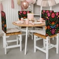 thumbnail image 4 of Mexico Festival Dining Chair Back Cover Only, Watercolor Colorful Flowers Texture Set of 6 Chair Back Covers, Removable Washable for Dining Room, Banquet & Holiday Decoration, 4 of 9