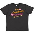 thumbnail image 3 of Inktastic I'm Grandma's Favorite with Arrow and Hearts in Pink Youth T-Shirt, 3 of 5