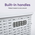 thumbnail image 4 of Superio 50L Wicker Plastic Corner Laundry Hamper with Lid - White Smoke (2 Pack), 4 of 9