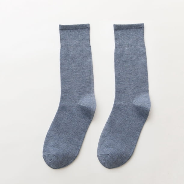 Calcetines de mujer de primavera y verano de color liso de algodón para mujer, calcetines de longitud media, calcetines de algodón apilados, calcetines de otoño e invierno planos y sencillos