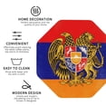 thumbnail image 3 of Set of 6 Armenian National Emblem Drink Coasters for Coffee Table Leather Coaster for Decor Housewarming Octagon, 3 of 6