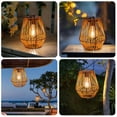thumbnail image 3 of Solar Wicker Lanterns Outdoor Waterproof 2-Pack, Hanging Rattan Lights for Patio, Decorative Boho Solar Lights for Garden, Yard, Porch and Pathway, 3 of 7