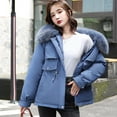 thumbnail image 5 of jsaierl Womens Winter Jacket Warm Overcoat Slim Faux Fur-Collar Zipper Thicker Coat Outwear, 5 of 9