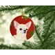 Carolines Treasures SS4679-CO1 Chihuahua Rouge Flocons de Neige Vacances Noël Ornement en Céramique – image 2 sur 2