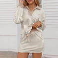 thumbnail image 4 of Women's Striped 2-Piece Lounge Set, Long Sleeve Sweatshirt & Skort Outfit for Casual Workout, 4 of 9