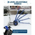 thumbnail image 4 of COZONY Pelle à Neige Robuste avec Roues, Lame en Métal 29 Pouces L x 19 Pouces H, Manche à Angle et Hauteur Réglables, Pousse-Neige à Roues pour Entrée, Trottoir, Cour, Plaque de Pelle Noire + Poteau Bleu + Rebord Bleu, 4 of 7