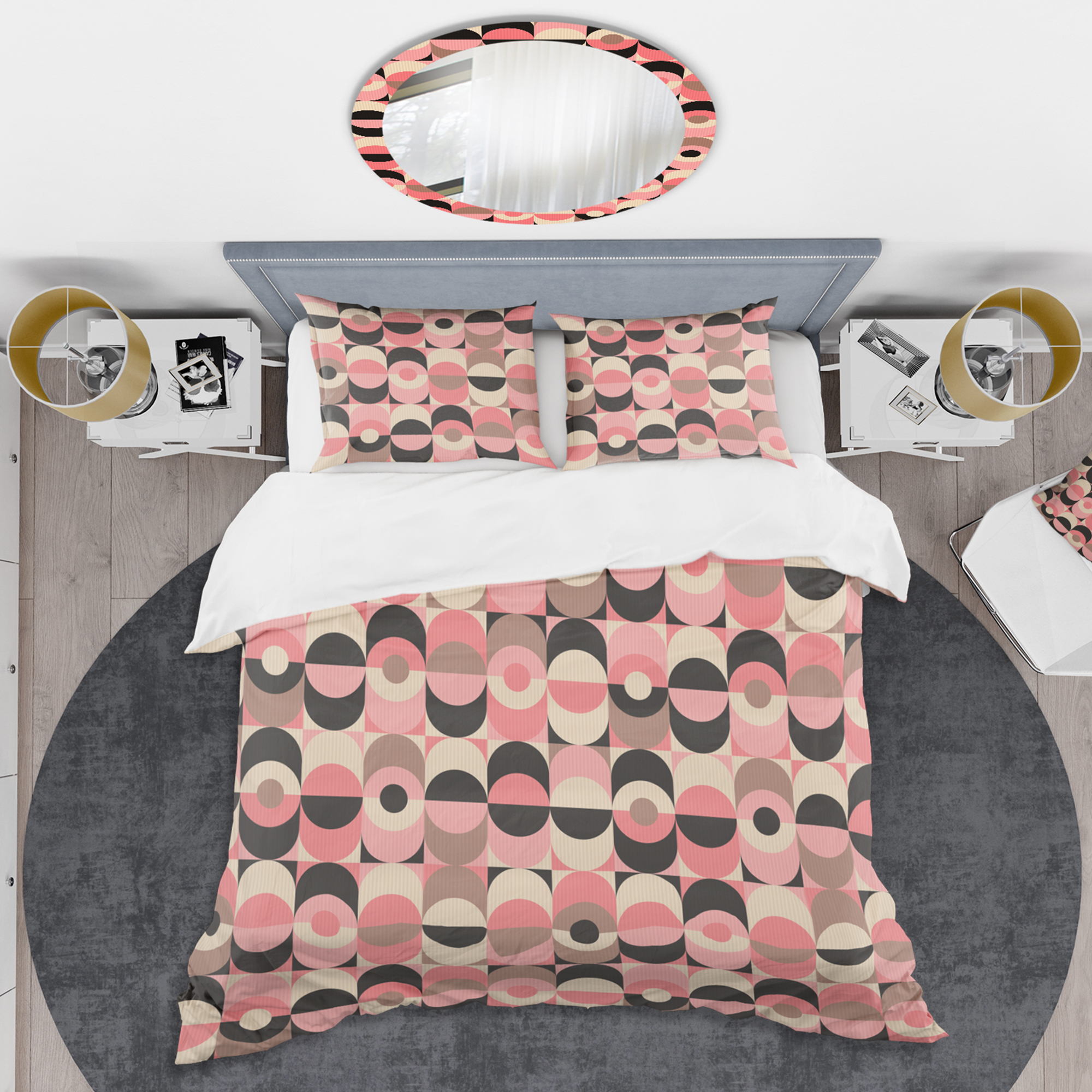 Designart 'Retro Geometric Design XI' Mid-Century Modern Duvet Cover Set