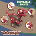 thumbnail image 4 of Juguete de dinosaurio YEAUWILY para desmontar con huevos para niños de más de 3 años, rojo, 4 of 7