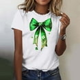 thumbnail image 2 of HAiming St Patrick's Day Shirts for Women Short Sleeve T-Shirts Crewneck Shamrock Casual Tee Shirts Tops, 2 of 5